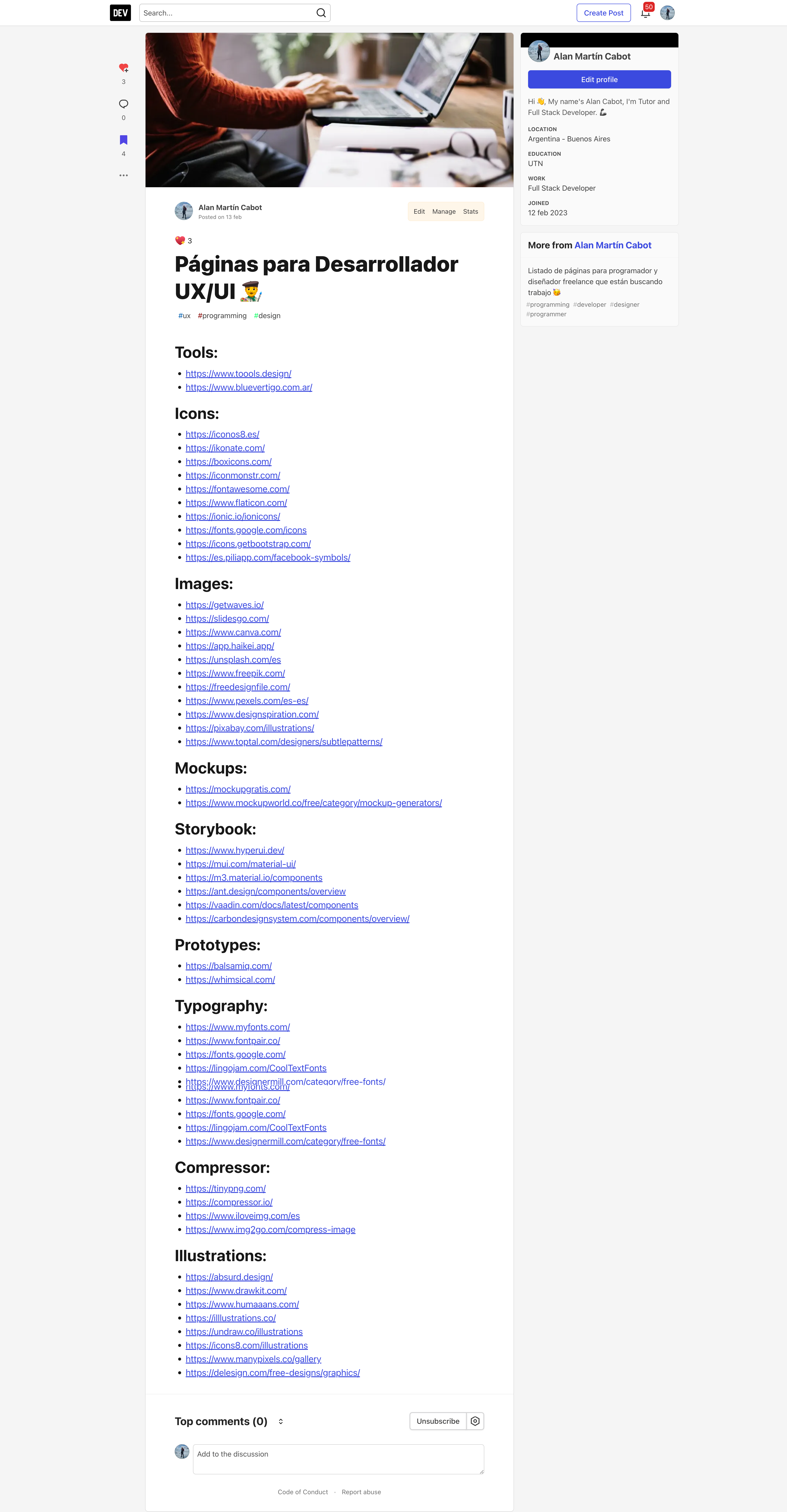 UX/UI Developer Pages